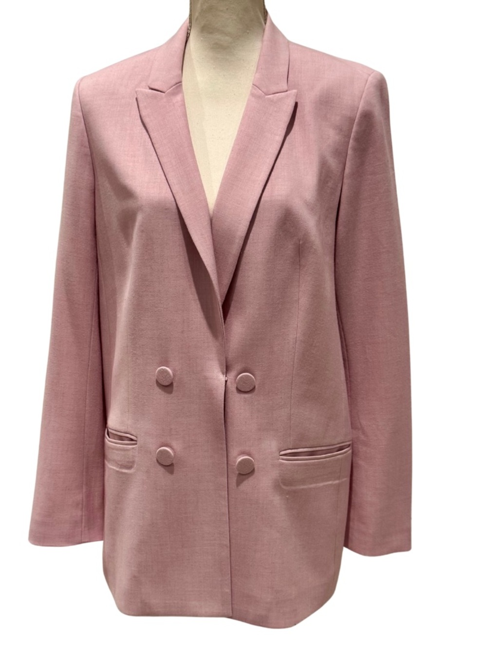 Express Double-Breasted Blazer in Pale Pink (L) - Picture 2 of 13